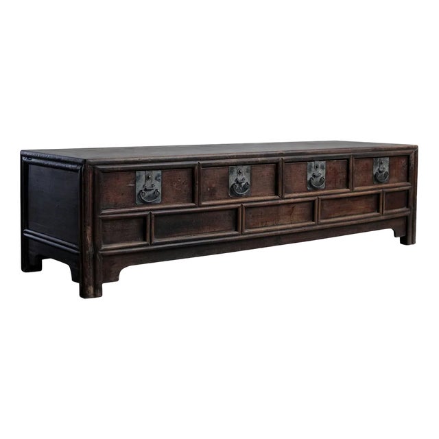 Low Walnut Storage Coffer For Sale