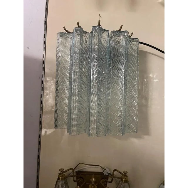 Murano glass tube sconces set of 2 murano glass tubes with a hint of sky blue color height 28 cm width 24 cm depth 19 cm...