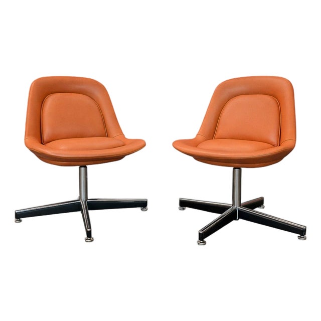 Pair of “Pollock” Armchairs by Forma, Aluminum & Leather, Brazil, 1970s - Lot 153 For Sale