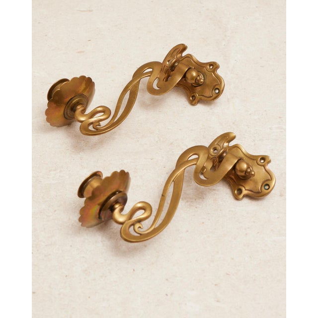 Beautiful art nouveau scrolling piano candle sconces with rotating arms traditionally placed near pianos to illuminate...