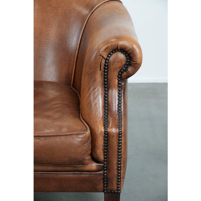 Vintage Sheepskin Club Armchair For Sale - Image 9 of 15