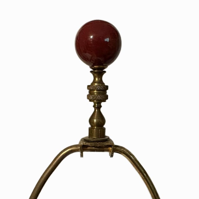 Wood Vintage Chinese Dragon & Phoenix Revese Painted Glass Chinoiserie Lamp For Sale - Image 7 of 7