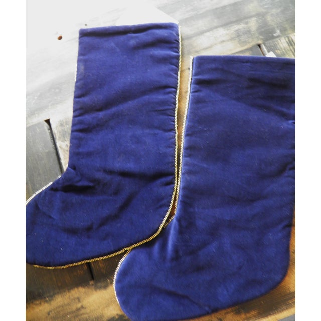 2000 - 2009 NWT World Bazaar Velvet Angel Christmas Stockings Set of 2 Sequins Beading For Sale - Image 4 of 4