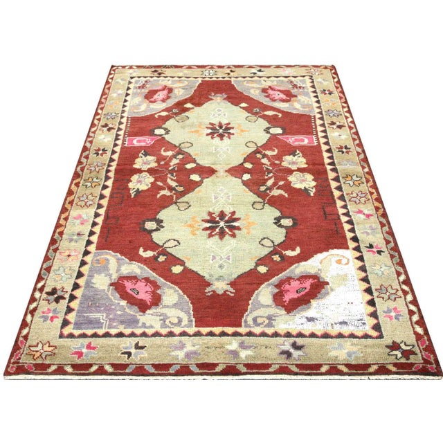 1960s Turkish Oushak Rug For Sale In Los Angeles - Image 6 of 7