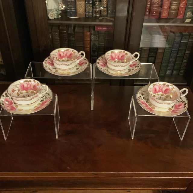 Late 19th Century Spode Copelands Cabbage Roses Tea Cups - Set of 4 (Pattern 3886) For Sale - Image 11 of 12