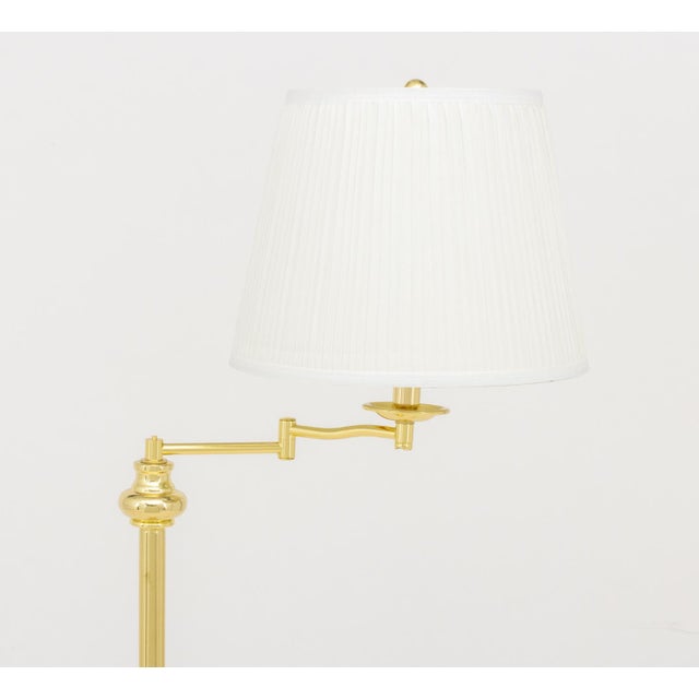Modern Polished Brass Adjustable Floor Lamps, Pair For Sale In New York - Image 6 of 8