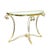 Vintage LaBarge Steel & Brass Hollywood Regency Maison Jansen Style Demi-Lune Table and Coffee Table Set of 2 For Sale - Image 11 of 12