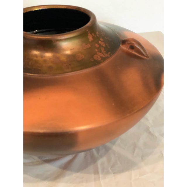 Brown Late 20th Century Artist Signed Pottery Vase For Sale - Image 8 of 12
