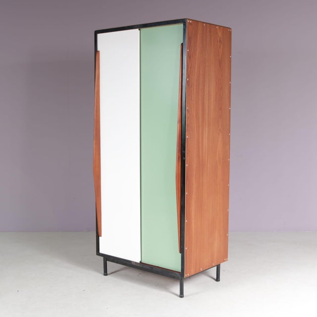 Brown Vintage Wardrobe by Willy Van Der Meeren for Tubax, Belgium, 1952 For Sale - Image 8 of 10