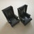 Vintage French Black Leather High-Back Club Chair with Wooden Legs - 2 Available For Sale - Image 4 of 18