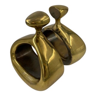 Ben Seibel for Jenfred Brass Stirrup Bookends - a Pair For Sale