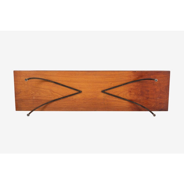 Arthur Espenet Carpenter Wrought Iron Coffee Table in Narra Wood 1960 For Sale - Image 11 of 11