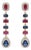 Natural Ruby Blue, Sapphire, & Diamond Earring in 14k Gold For Sale