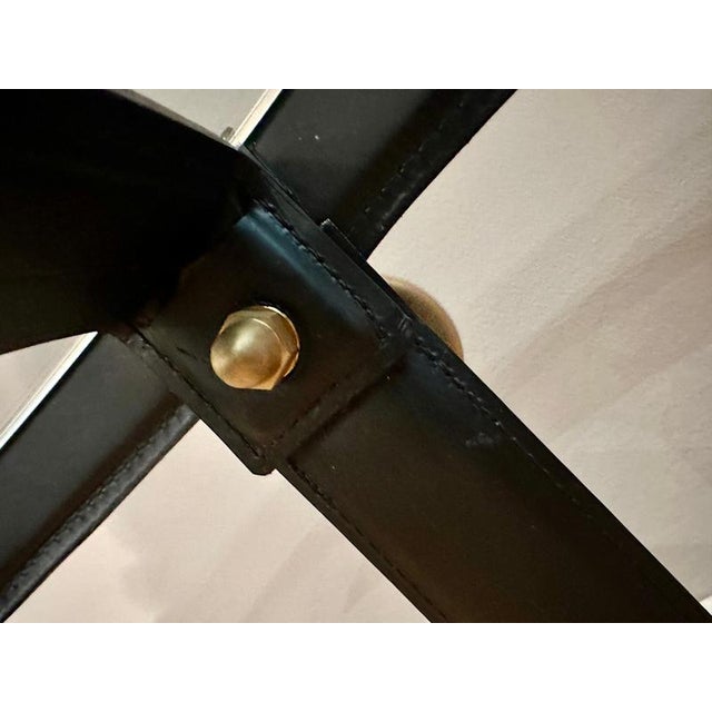 Circular Leather Coffee Table by Jaques Adnet for Gubi, 1990 For Sale - Image 3 of 11