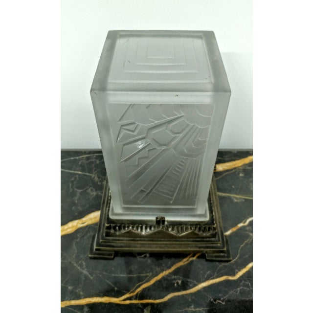 Marius-Ernest Sabino French Art Deco Table Lamp by Sabino For Sale - Image 4 of 6