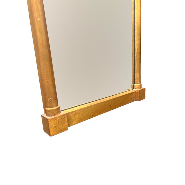 1960s Vintage Column Gold Gilt Wood Wall Mirror Ornate Made in Italy For Sale - Image 5 of 6