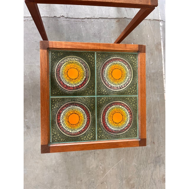 Danish Nesting Tables with Ceramic Inlay, 1960, Set of 3 For Sale - Image 11 of 12