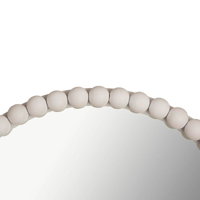 Baria White Wooden Mirror For Sale - Image 4 of 7