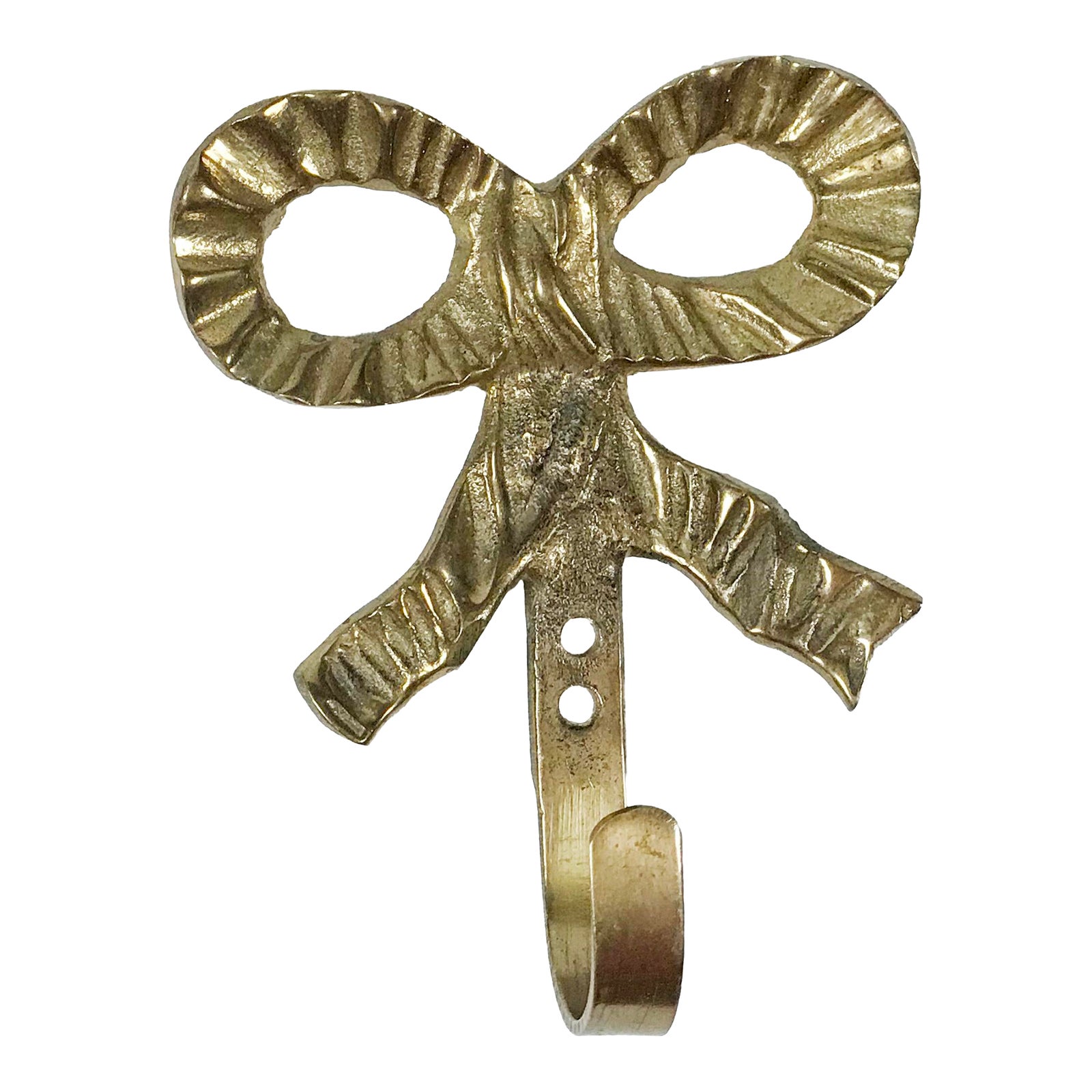 Vintage Brass Ribbon Wall Hook | Chairish