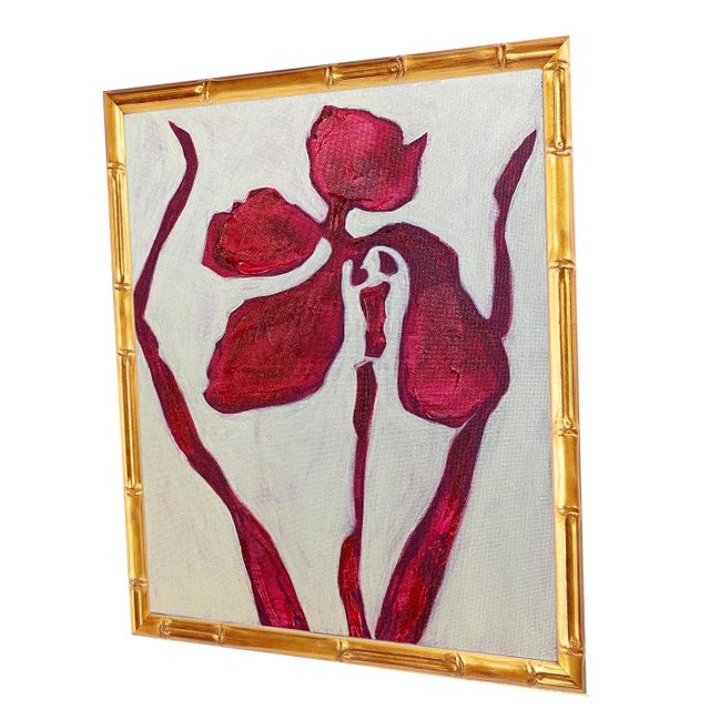 Contemporary Original Framed Acrylic Botanical Painting, Organic Boho Art Floral Wall Art by Tatiana Duperault For Sale - Image 3 of 5