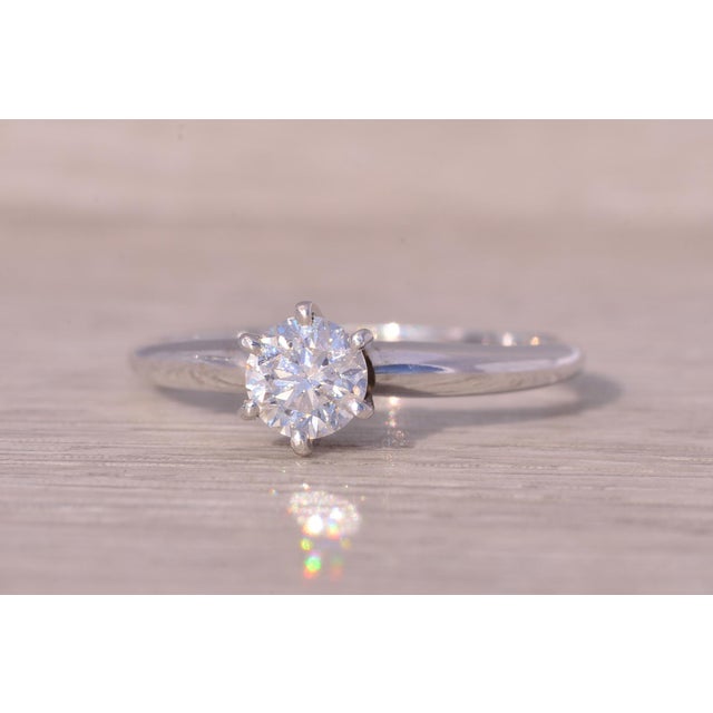 Early 21st Century The Trafford: White Gold Solitaire Engagement Ring with Natural Diamond For Sale - Image 5 of 11