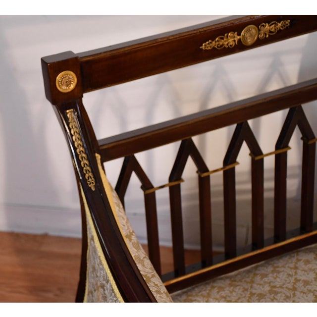 1890s Antique French Empire Mahogany Spring-Seat Daybed / Chaise Lounge For Sale - Image 13 of 18