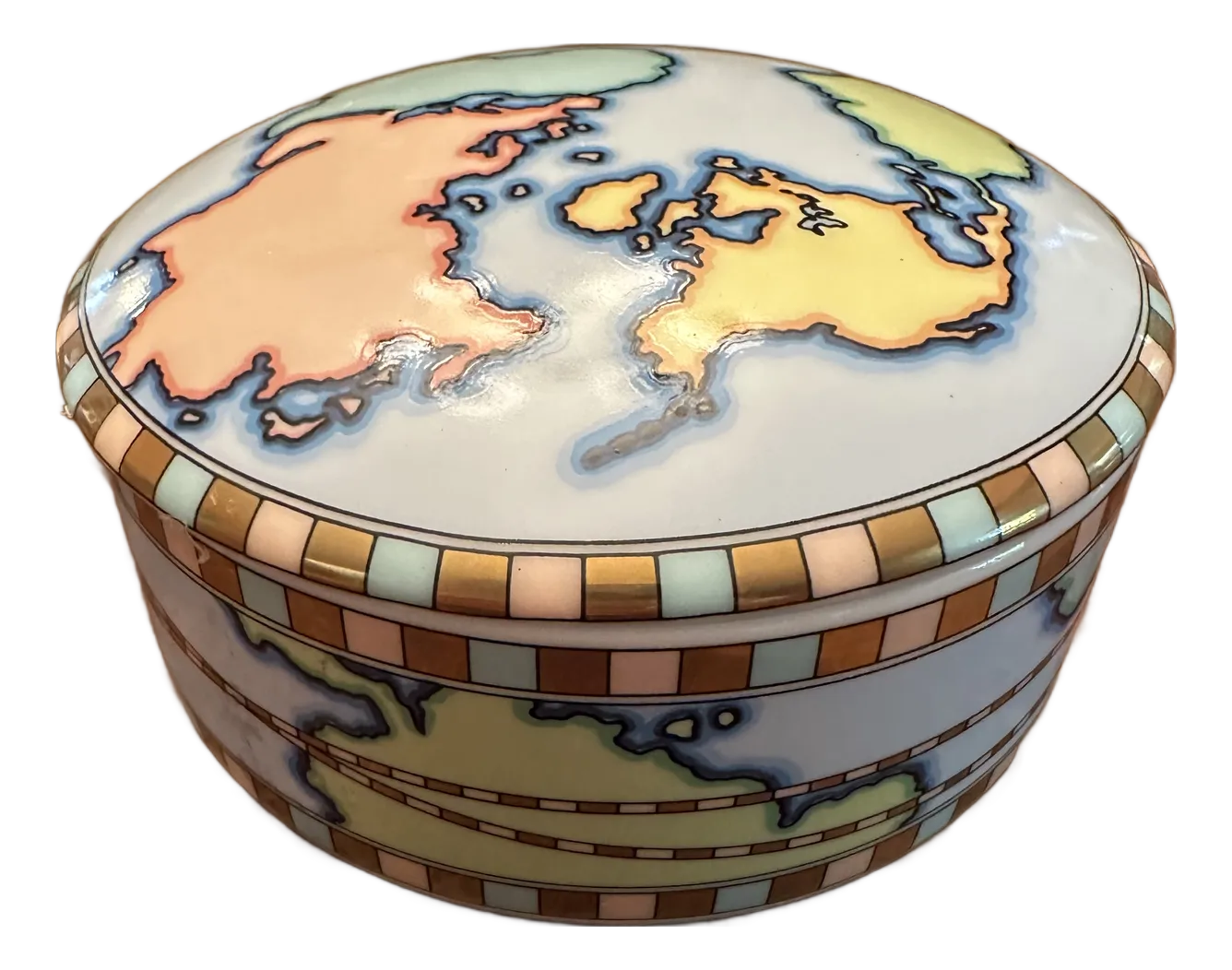 Tiffany ワールドマップ　ボンボニエール 1970s Tiffany $ Co. World Map Globe Trinket/ Jewelry Box | Chairish