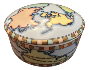 1970s Tiffany $ Co. World Map Globe Trinket/ Jewelry Box