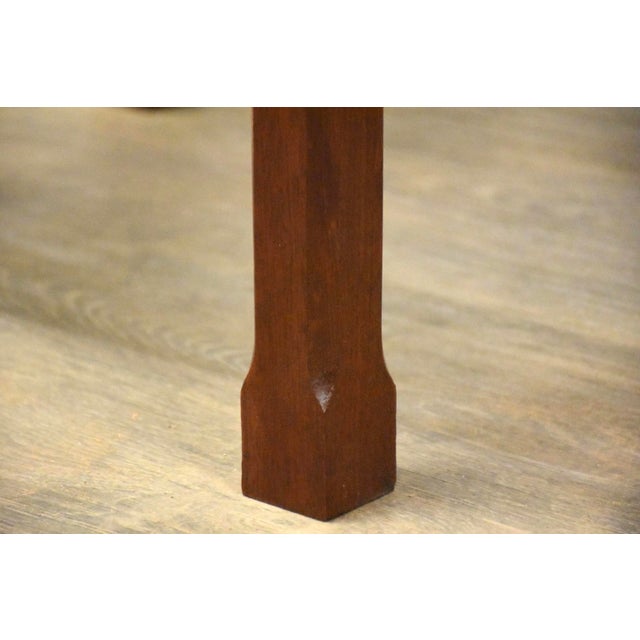 Wood 1960s Mahogany and Black Vinyl Ottoman For Sale - Image 7 of 7