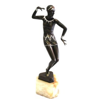 1990s Mid Century/Modern/Deco Style Bronze Girl Dancer England For Sale