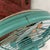 Vintage Emerson Seabreeze Electric Fan Turquoise Metal Frame 24" For Sale - Image 9 of 18