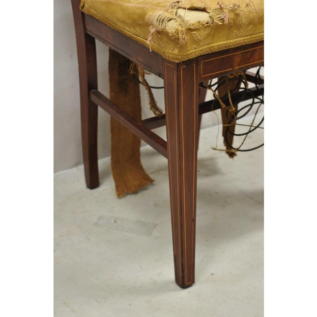 Antique Edwardian Mahogany Side Chair With Pencil and Pinwheel Inlay For Sale - Image 11 of 11