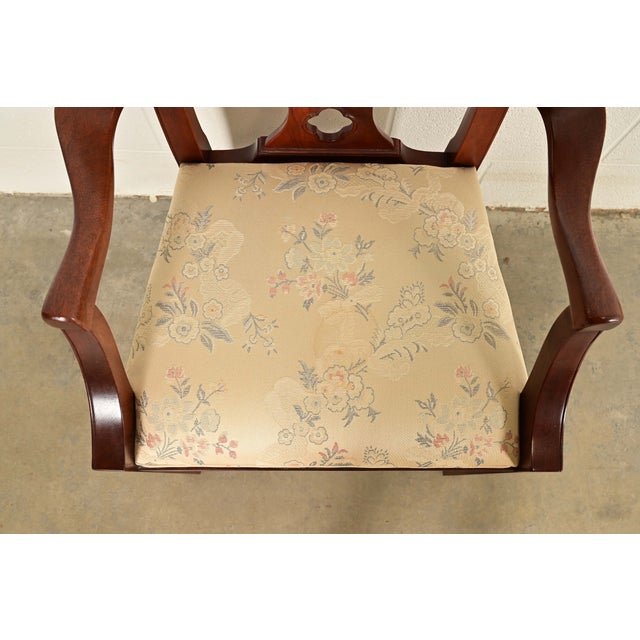 Brown Baker Furniture Georgian Carved Mahogany Dining Chairs, Set of Six For Sale - Image 8 of 15