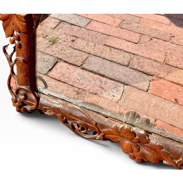 Black Forest Hand Carved Walnut Mirror Vines Leaves Berrys For Sale - Image 11 of 17