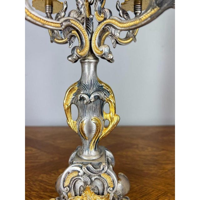 Lancini Imperial Ormolu Gilt Brass Mantle Clock with Candelabras, Set of 3 For Sale - Image 17 of 18