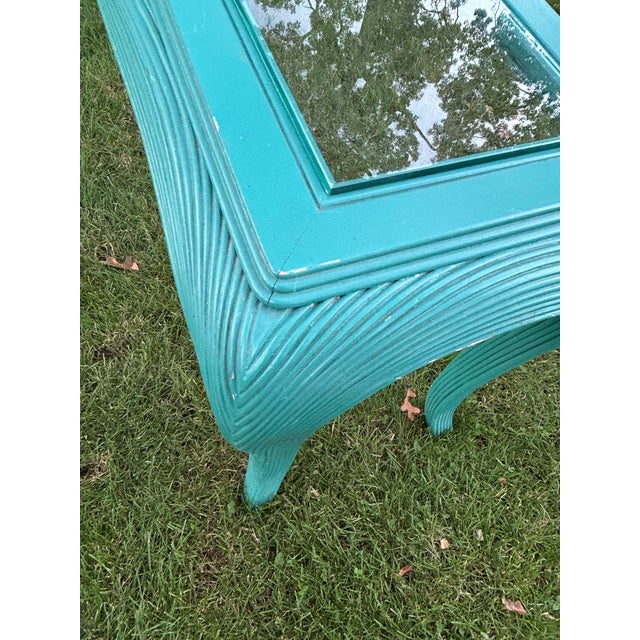 1970s Coastal Vintage Pencil Reed Console For Sale - Image 5 of 6