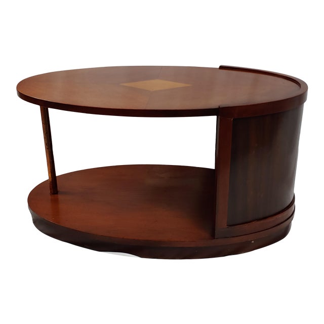 Vintage Mid-Century Modern Walnut Oval Coffee Table | Chairish