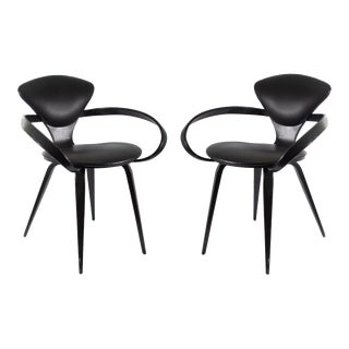Pair of Plycraft Black Pretzel Chairs by Norman Cherner For Sale