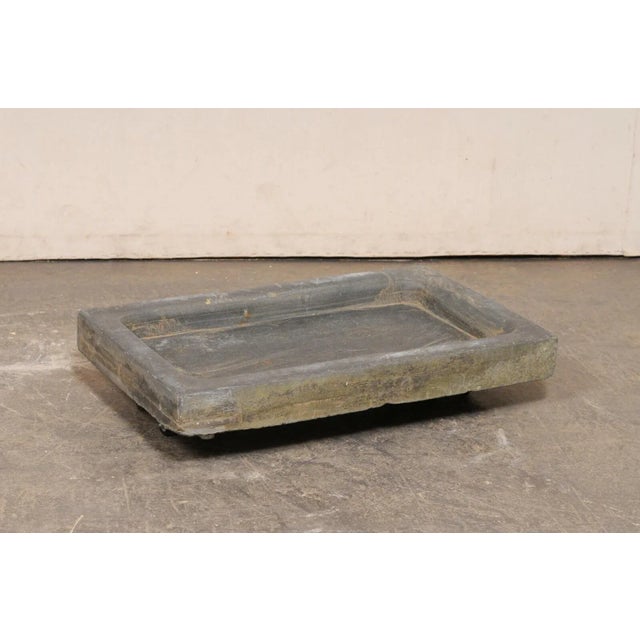Rustic Outdoor Antique Portuguese Stone Sink, 3 Ft Wide For Sale - Image 3 of 11