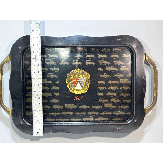 Metal Rare Ford 300-500 Club Sales Award Tv Trays, Vintage Ford Dealership Memorabilia, 1960s Automotive Collectible, Vintage Home Decor For Sale - Image 7 of 12