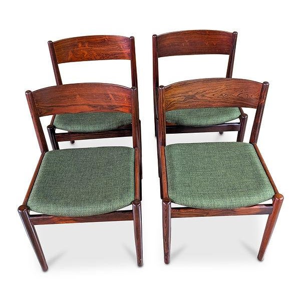 Brown 1950s set of 4 Attributed to Kurt Ostervig Rosewood Dining Chairs by Sibast - 102543 For Sale - Image 8 of 8