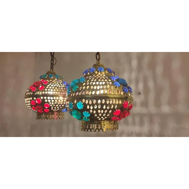 Moroccan Ceiling Lamps, 1970s, Set of 2 For Sale - Image 13 of 16