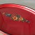 Painted Flowers on Red Paper Composite Glass Top Dresser Tray 1940's For Sale - Image 9 of 13