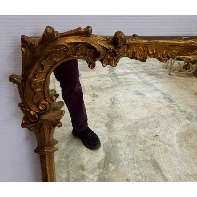 Louis XIV Style Carved Gilt Foliate Frame Wall Mirror, Circa 1920s For Sale - Image 10 of 12