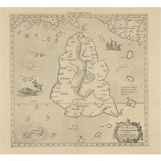 Antique Map of Ceylon by Ptolemy For Sale