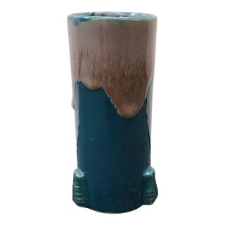 Late 19th Century Chinese Transmutation Glazed Porcelain Cylindrical Brush Pot (Qing Dynasty) For Sale