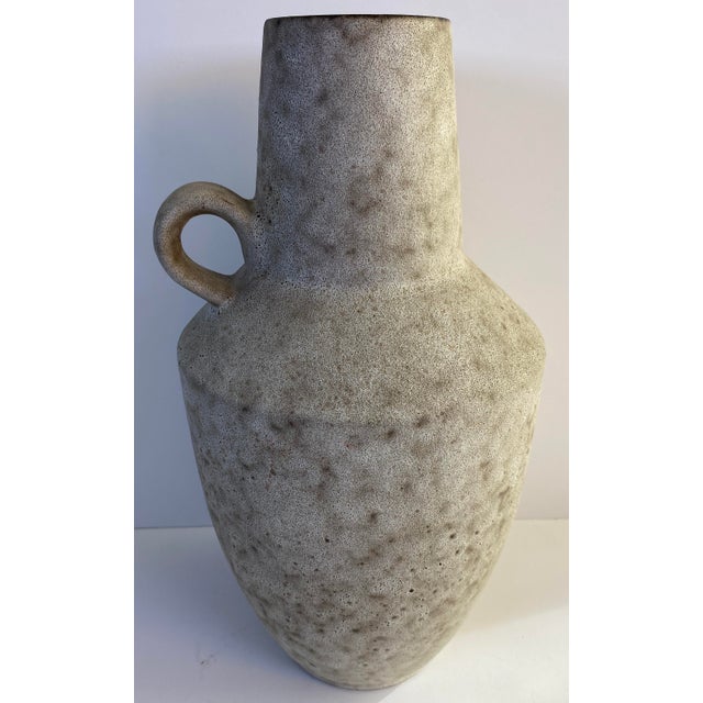 Mid 20th Century Large Mid-Century Modern West German Ceramic Vase, Abstract With Handle For Sale - Image 5 of 9