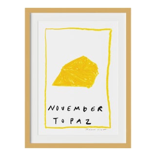 November Topaz Birthstone Print by Tatiana Alida in Gold Frame For Sale
