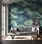 This stunning digitally printed wallpaper panel displays a highly figurative interpretation of an original ink and salt-...