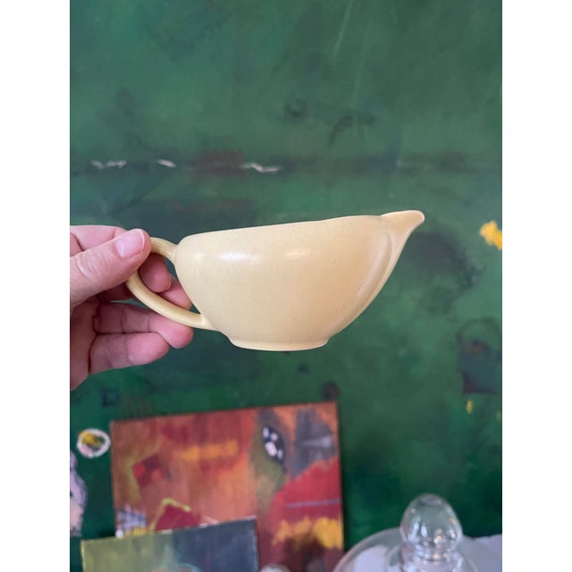 Ceramic Art Deco Vintage German Sugar Bowl and Creamer by Nasco - Set of 3 For Sale - Image 7 of 10